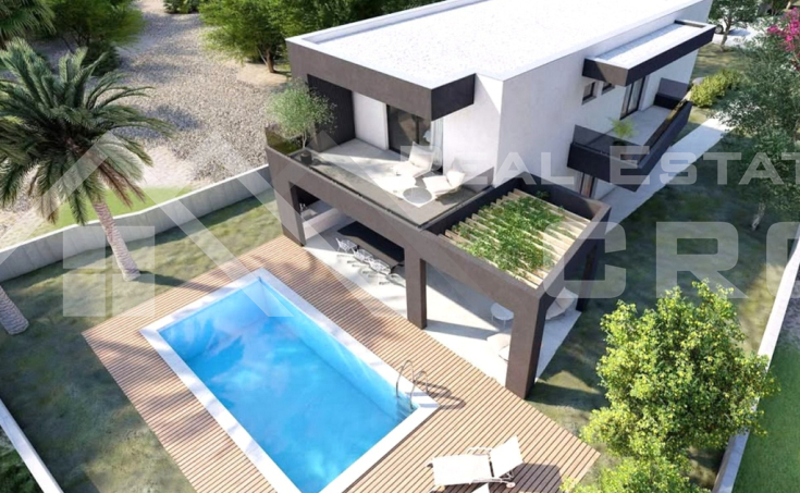 Building plot with a valid permit, second row to the sea, Trogir area, for sale (2)