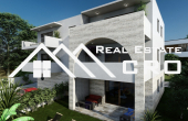 Modern apartments in a new development with a pool and garage