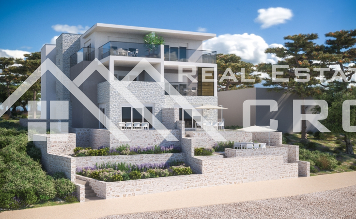Apartments under construction for sale, first line to the sea, surroundings of Sibenik (1)