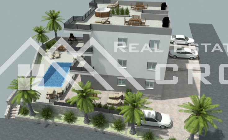 Apartment under construction with garden and beautiful sea view for sale, Ciovo Island