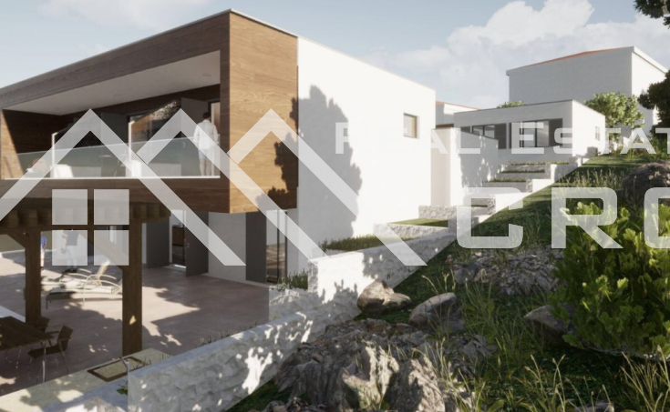 Modern, new construction villa with a beautiful sea view, near Rogoznica, for sale