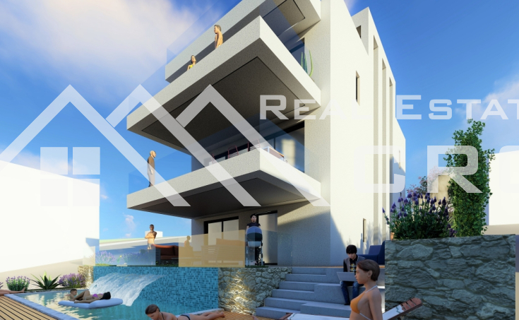 Ciovo properties - Luxurious villa in construction with a beautiful open sea view, in a lovely area, for sale