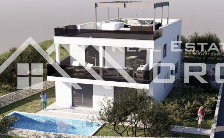 Modern villa with a swimming pool and a garage, in a quiet area with sea views, for sale (4)